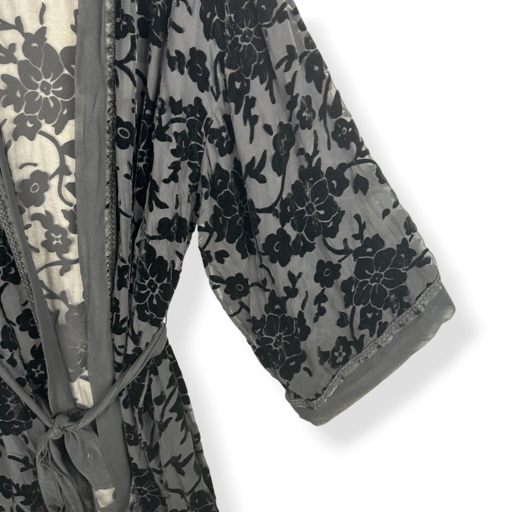 Victoria's Secret Robe Size Large Silk Blend Velvet Burnout Whimsigoth VTG Y2K - Picture 14 of 16